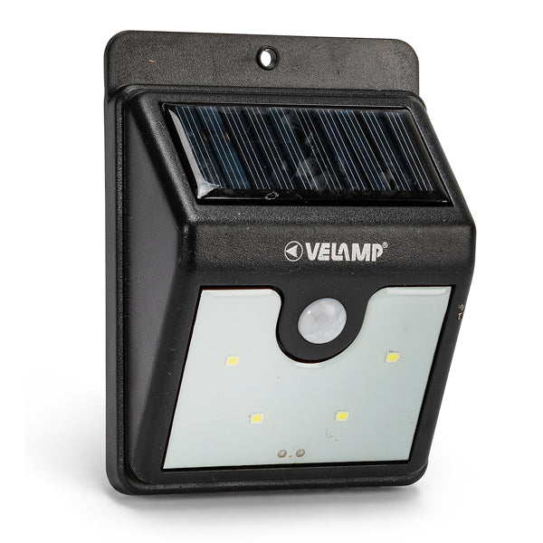 Velamp - SL210 - Applique solare Dory - con rilevatore di movimenti - 8,6 x 11,4 x 4,1 cm - nero - Velamp