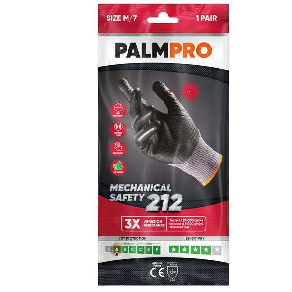 Icoguanti - NNTD-X212-XL(9) - Guanti mechanical Safety Palmpro 212 - taglia XL - grigio-nero - Icoguanti