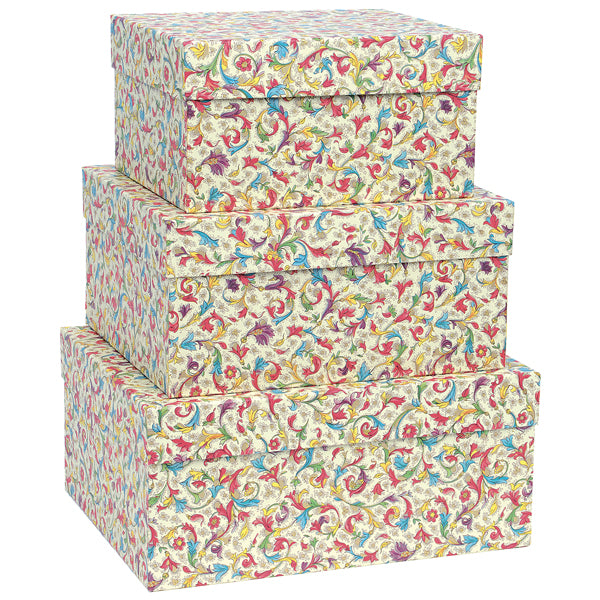 KARTOS - 12147200 - Set scatole regalo grandi - dimensioni assortite - fantasia Florentia - Kartos - conf. 3 pezzi