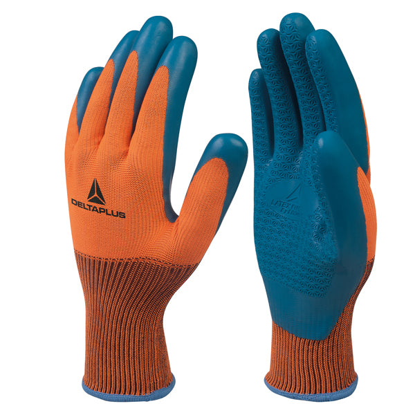 DELTAPLUS - VE733OR09 - Guanti da lavoro VE733 - taglia 09 - arancio-blu - Deltaplus