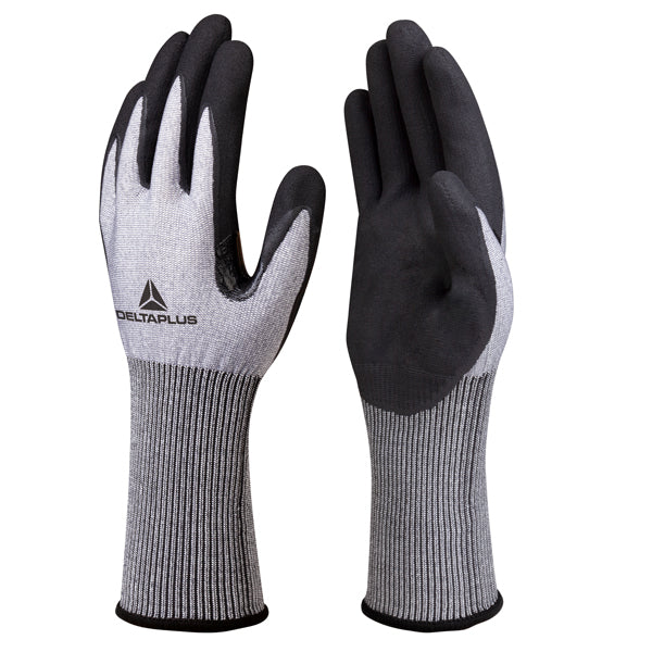 DELTAPLUS - VECUTC01GR08-VECUTC0 - Guanti da lavoro Venicut01 - schiuma di nitrile - taglia 08 - grigio-nero - Deltaplus