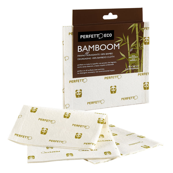 PERFETTO - 13953 - Panno multiuso Bamboom - 38 x 38 cm - Perfetto - conf. 2 pezzi