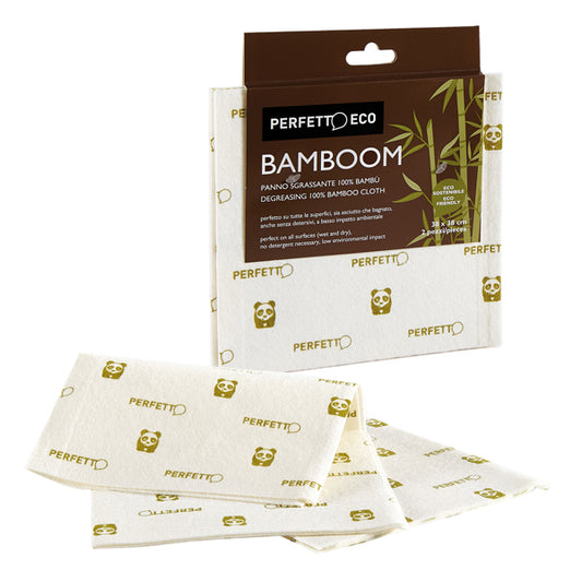 PERFETTO - 13953 - Panno multiuso Bamboom - 38 x 38 cm - Perfetto - conf. 2 pezzi
