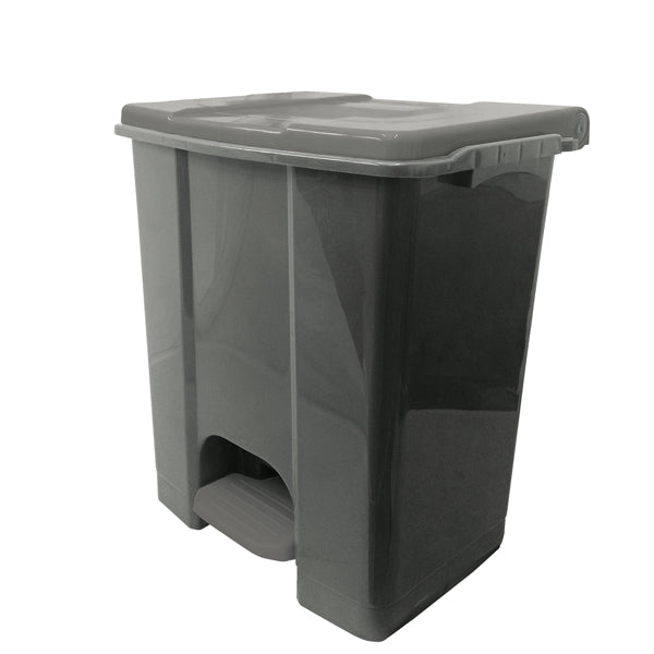 MEDIALINTERNATIONAL - 912672 - Contenitore mobile Ecoconti - a pedale - 60 L - plastica riciclata - grigio - Medial International