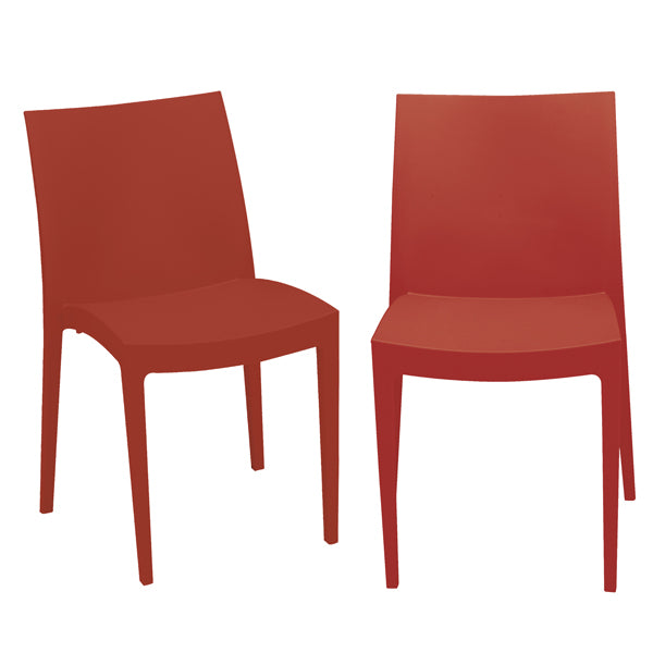 Grandsoleil - S6224R - Sedia Venice - 51 x 49 x 80 cm - polipropilene - rosso - Grandsoleil - conf. 2 pezzi