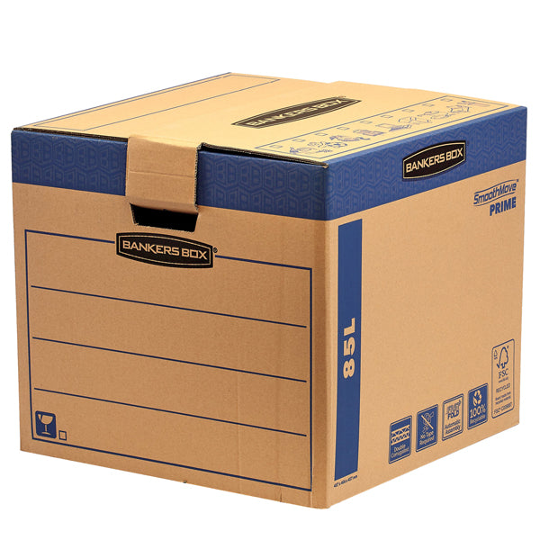 BANKERS BOX - 6205301 - Scatola SmoothMove Prime Fastfold - per traslochi - 85 L - cartone - Bankers Box