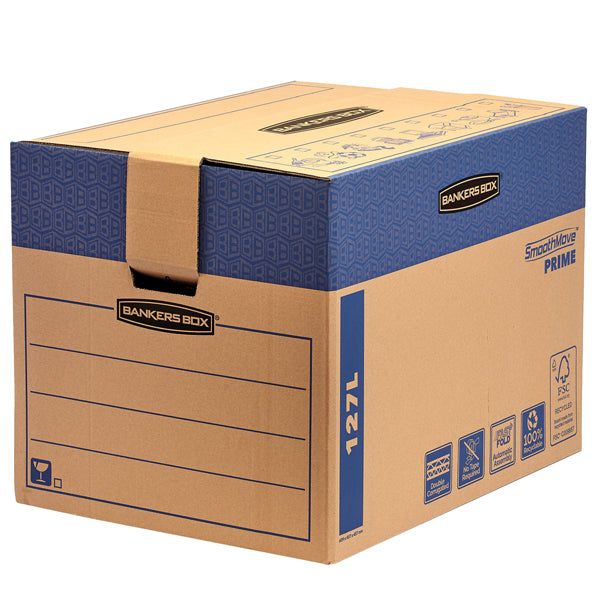 BANKERS BOX - 6205401 - Scatola SmoothMove Prime Fastfold - per traslochi - 127 L - cartone - Bankers Box