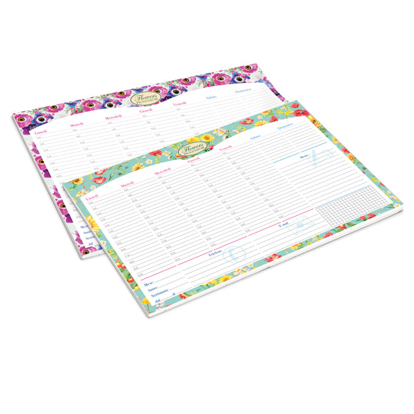 PIGNA - 023266400 - Desk planner Nature Flowers - da scrivania - 42 x 29,5 cm - Pigna