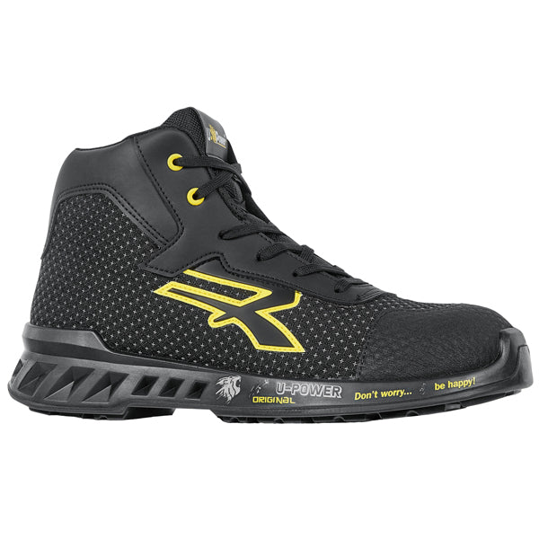U-Power - RV10014-37 - Calzatura di sicurezza Joe - S3 SRC CI ESD RedLeve - numero 37 - nero-giallo - U-Power