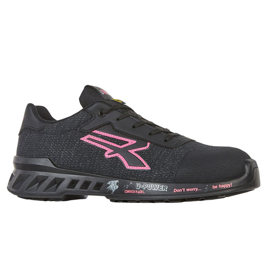 U-Power - RV20086-37 - Calzatura di sicurezza Michelle - S1P SRC ESD RedLeve - numero 37 - nero-rosa - U-Power