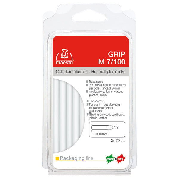 RO-MA - 1196740 - Colla termofusibile M7-100 - diametro 7 mm - lunghezza 10 cm - 70 gr - trasparente - Romeo Maestri