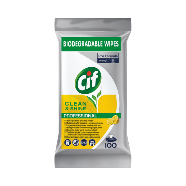 CIF - 101106285 - Salviette multisuperfici igienizzanti - biodegradabili - Cif - conf. 100 pezzi