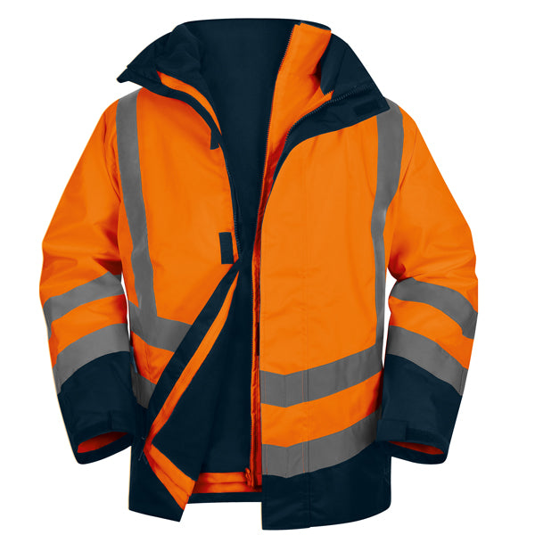 DELTAPLUS - OPTI3OMGT - Parka 5 in 1 Optimum 3 alta visibilitA' - taglia L - arancio fluo - Deltaplus