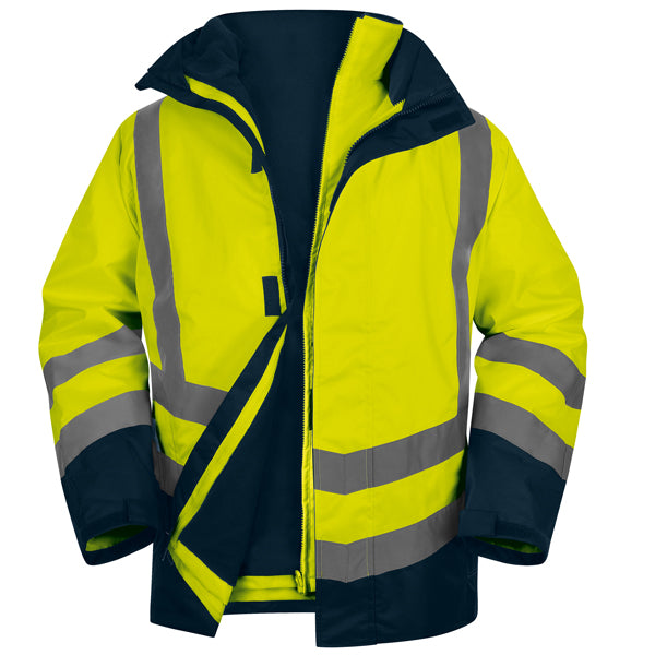 DELTAPLUS - OPTI3JMGT - Parka 5 in 1 Optimum 3 alta visibilitA' - taglia L - giallo fluo - Deltaplus