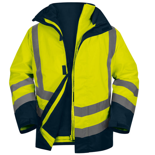 DELTAPLUS - OPTI3JMGT - Parka 5 in 1 Optimum 3 alta visibilitA' - taglia L - giallo fluo - Deltaplus