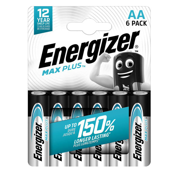 Energizer - E303322500 - Pile Alcaline AA Max Plus - 1,5 V - Energizer - blister 6 pezzi