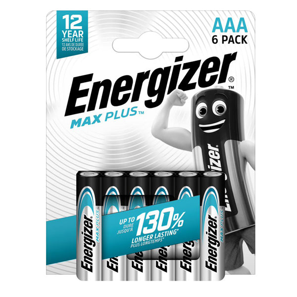 Energizer - E303321200 - Pile Alcaline AAA Max Plus - 1,5 V - Energizer - blister 6 pezzi