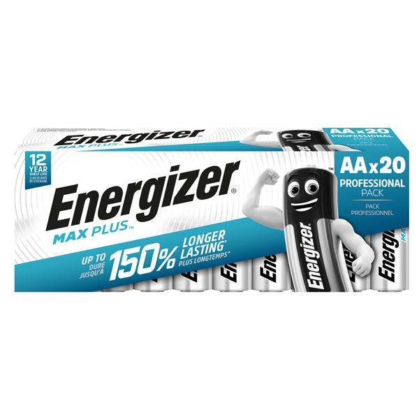 Energizer - E301323500 - Pile alcaline AA Max Plus E91 - DP20 60-120 - 1,5 V - Energizer - blister 20 pezzi