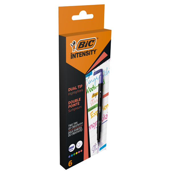 BIC - 503828 - Evidenziatori dual tip Intensity - colori assortiti - Bic - conf. 6 pezzi