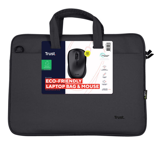 TRUST - 24988 - Borsa per laptop Bologna - con mouse - 16 '' - nero - Trust