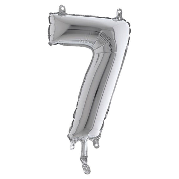 BIG PARTY - 42847 - Palloncino - numero 7 - H 36 cm - mylar - argento - Big party