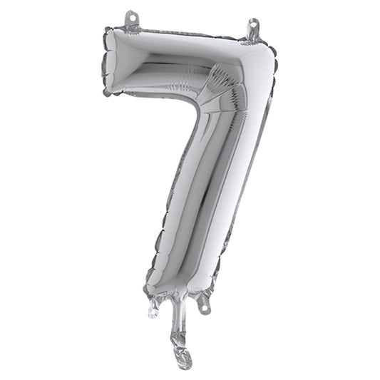 BIG PARTY - 42847 - Palloncino - numero 7 - H 36 cm - mylar - argento - Big party