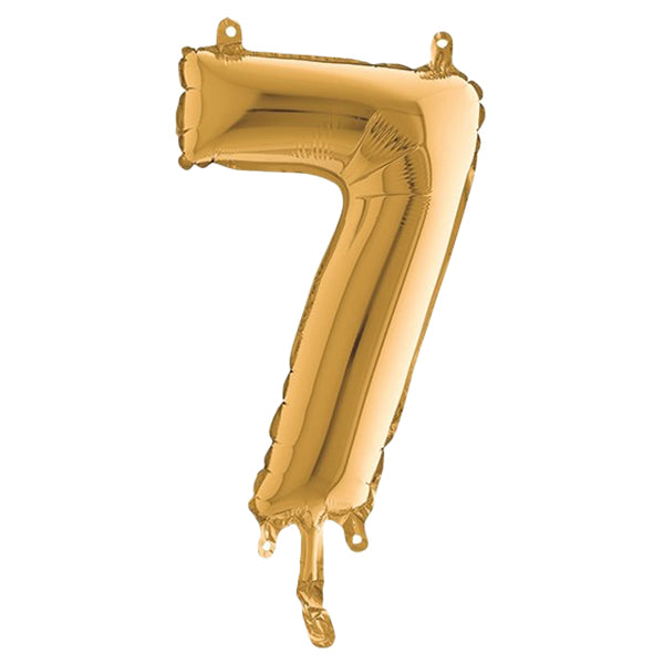 BIG PARTY - 42707 - Palloncino - numero 7 - H 36 cm - mylar - oro - Big party