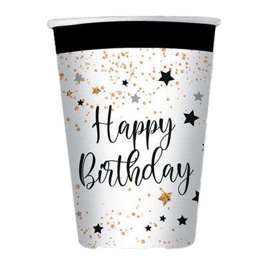 BIG PARTY - 74546 - Bicchiere Happy Birthday - 200 ml - carta - Big Party - conf. 8 pezzi
