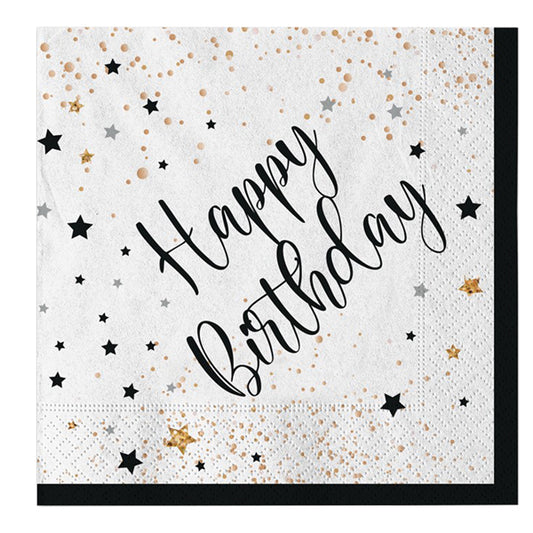 BIG PARTY - 74547 - Tovagliolo Happy Birthday - 33 x 33 cm - carta - Big Party - conf. 20 pezzi