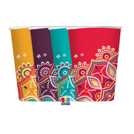 BIG PARTY - 75760 - Bicchiere Mandala - 200 ml - carta - Big Party - conf. 8 pezzi