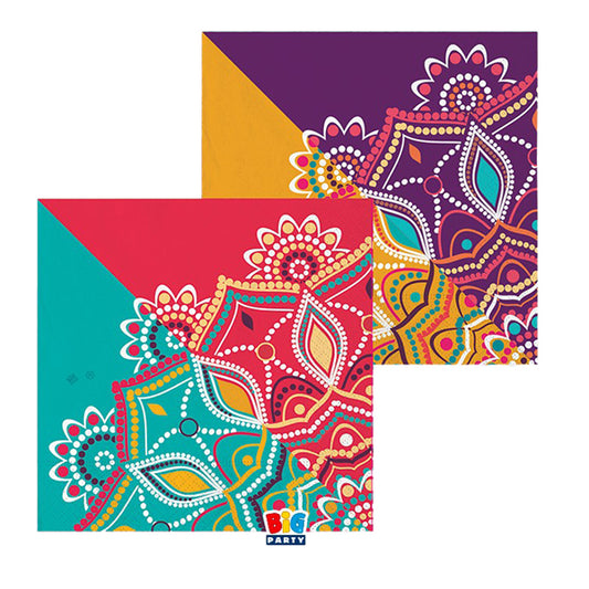BIG PARTY - 75761 - Tovagliolo Mandala - 33 x 33 cm - carta - Big Party - conf. 20 pezzi