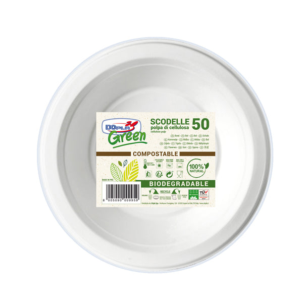 DOPLA - 07762 - Scodella biodegradabile - 450 ml - Dopla Green - conf. 50 pezzi - 99193 -  Conf. da 1 Pz.