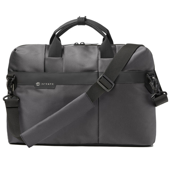 IN TEMPO - 9216JBL34 - Borsa Office Bag Job slim - 43 x 33 x 10 cm - tessuto tecnico - antracite - In Tempo