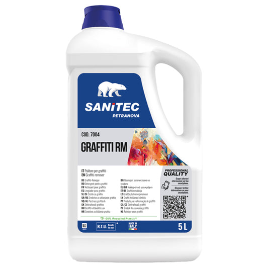 Sanitec - 7004 - Solvente pulitore Graffiti RM - per graffitti, inchiostri e vernici - 5 L - Sanitec - 99585 -  Conf. da 1 Pz.