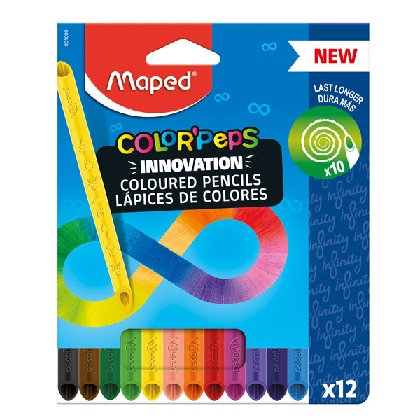 MAPED - 861600 - Pastello Color'Peps Infinity - colori assortiti - Maped - conf. 12 pezzi - 99794 -  Conf. da 1 Pz.
