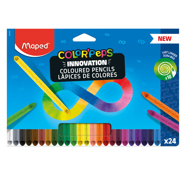 MAPED - 861601 - Pastello Color'Peps Infinity - colori assortiti - Maped - conf. 24 pezzi - 99795 -  Conf. da 1 Pz.