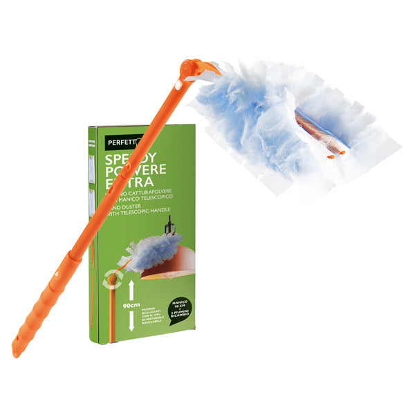 PERFETTO - 12841 - Piumino Speedy polvere - manico allungabile + 2  ricambi - Perfetto - 99819 -  Conf. da 1 Pz.