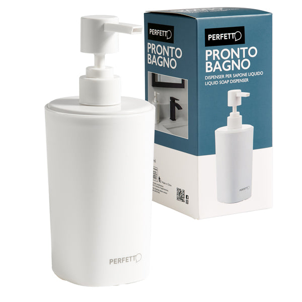 PERFETTO - 12514 - Dispenser sapone liquido Pronto Bagno - diametro 8 cm - 450 ml - PPL - bianco - Perfetto - 99822 -  Conf. da 1 Pz.