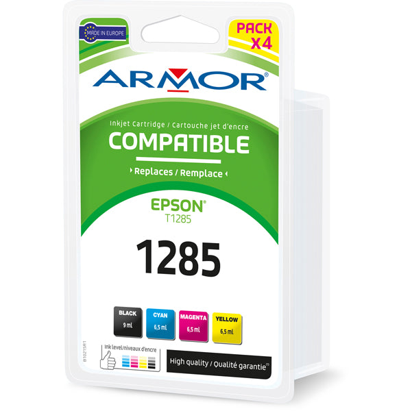 ARMOR - K10333OW - Armor - Cartuccia ink Compatibile  per Epson - C-M-Y-K - T1281 T1282 T1283 T1284 - Conf. 4 cartucce
