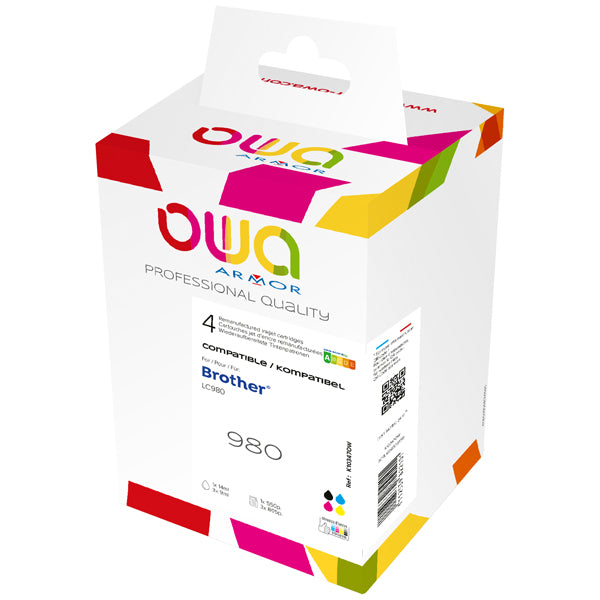 ARMOR - K10347 - Armor - Confezione multipla 5 cartucce ink Compatibile - per c-Brother - 2BK-1C-M-Y - LC 980-LC 1100 - ARMK10347 -  Conf. da 1 Pz.