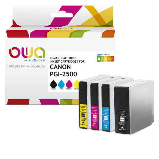 ARMOR - K10405OW - Armor - 4 Cartucce compatibili per Canon PGI-2500 XL - BK-C-M-Y - PGI-2500XL - 600 pag - ARMK10405 -  Conf. da 1 Pz.