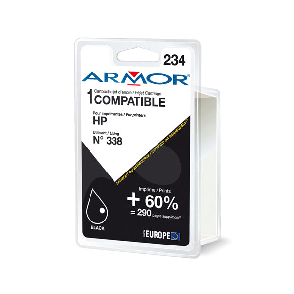ARMOR - K20216OW - Armor - Cartuccia ink Compatibile  per Hp - Nero - N 338 - 20 ml
