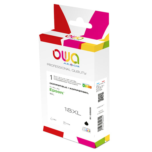 K20502OW - Armor - Cartuccia ink Compatibile  per Epson - Nero - T181140  (XL) - 12 ml<br\> Altre Informazioni: <br\>Cartuccia nera per Epson Expression Home XP205, XP30 - ARMOR Conf. da 1 Pz.