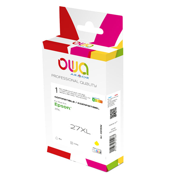 K20725OW - Armor - Cartuccia ink Compatibile  per Epson EPS.27XL - Giallo - K20725OW - 11 ml<br\> Altre Informazioni: <br\>Armor Cartuccia Giallo per EPS.27XL-11ml - ARMOR Conf. da 1 Pz.