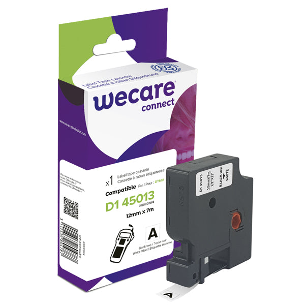 ARMOR - K80001W4 - Armor Nastro Compatibile per DYMO TIPO D1 (12MMX7M) NERO-BIANCO - ARMK800014 -  Conf. da 1 Pz.