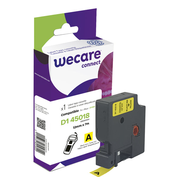 ARMOR - K80003W4 - Armor Nastro Compatibile per DYMO TIPO D1 (12MMX7M) NERO-GIALLO - ARMK80003 -  Conf. da 1 Pz.
