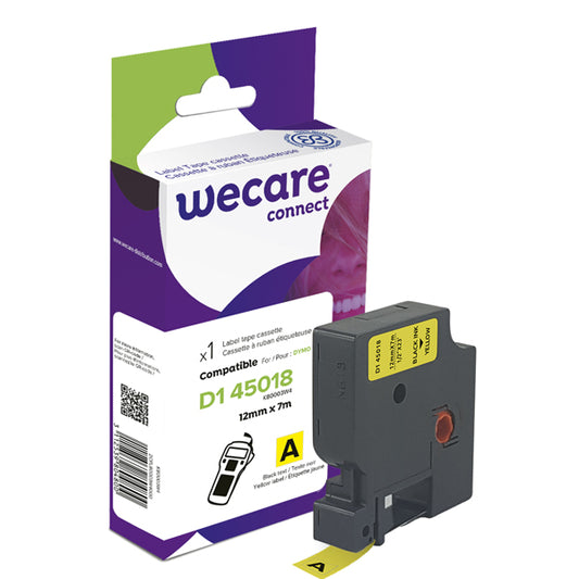 ARMOR - K80003W4 - Armor Nastro Compatibile per DYMO TIPO D1 (12MMX7M) NERO-GIALLO - ARMK80003 -  Conf. da 1 Pz.