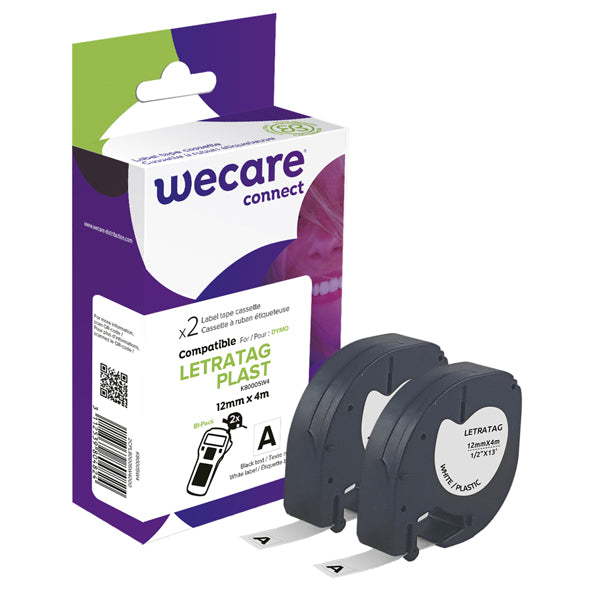 ARMOR - K80005W4 - Armor Nastro Compatibile per in PLASTICA DYMO LETRATAG 12MMX4M BIANCO - ARMK80005 -  Conf. da 1 Pz.