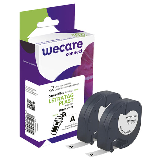 ARMOR - K80005W4 - Armor Nastro Compatibile per in PLASTICA DYMO LETRATAG 12MMX4M BIANCO - ARMK80005 -  Conf. da 1 Pz.