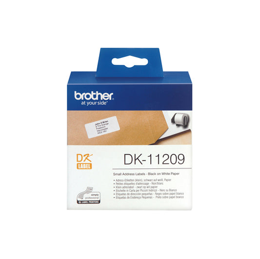 DK-11209 - Brother - Rotolo 800 Etichette 29 x 62 mm - Nero/Bianco - DK-11209<br\> Altre Informazioni: <br\>800 etichette ades in carta Nero/Bianco 29mm x 62mm - BROTHER Conf. da 1 Pz.